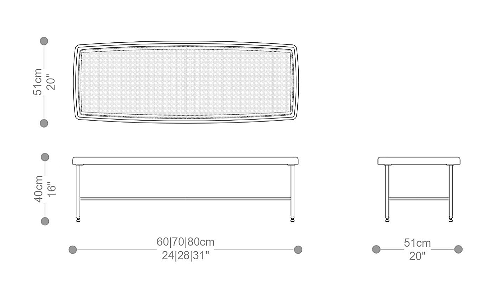 Image of the main dimensions of the product